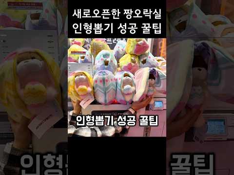 새로오픈한 짱오락실 인형뽑기 성공 꿀팁 #인형뽑기 #인형뽑기꿀팁 #짱오락실 #clawmachine