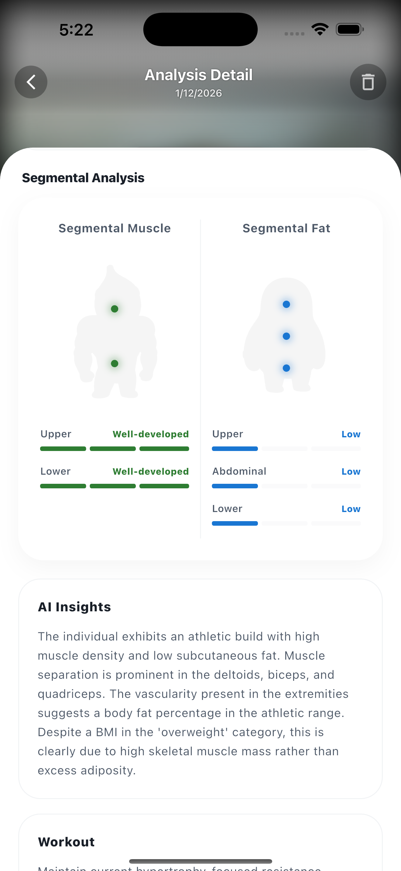 Kodebody 스캔 화면 - 전신 촬영 기반 분석 시작